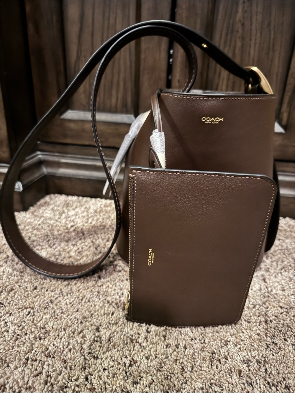COACH BLEEKER BUCKET BAG 21 Brown Leather Bucket Bag - Picture 7 of 9